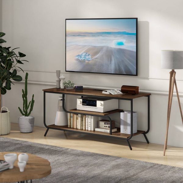 Modern Light Grey TV Console with LED Lights and Charging-1
