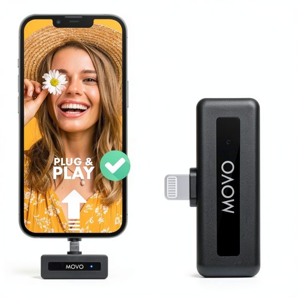 Movo WM-VXR10 Wireless Shotgun Mic Adapter Lightning 164ft Range-4