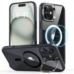MagSafe iPhone 16 Plus Hybrid Case Black Zinc-Alloy Stand Military-0
