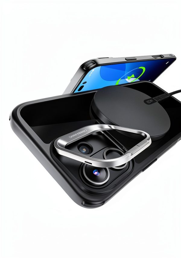 MagSafe iPhone 16 Plus Hybrid Case Black Zinc-Alloy Stand Military-1