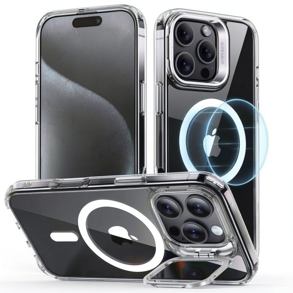 MagSafe iPhone 16 Pro Hybrid Case with Zinc Alloy Stand – Black-0